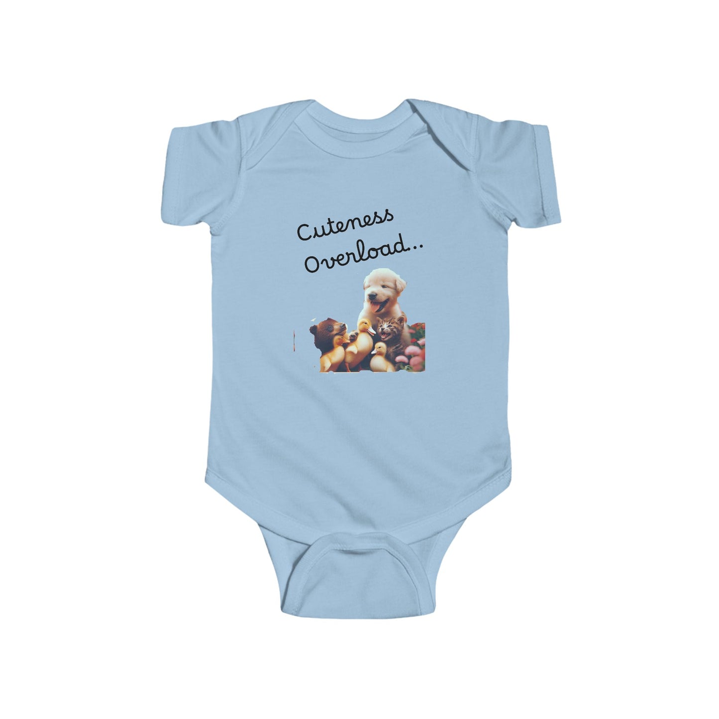 Infant puppy and teddy bear Jersey Bodysuit
