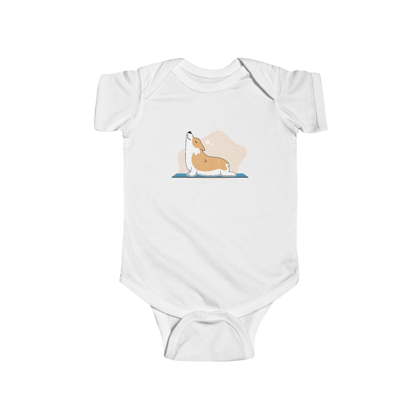 Infant Fine Jersey Bodysuit Corgi Yoga