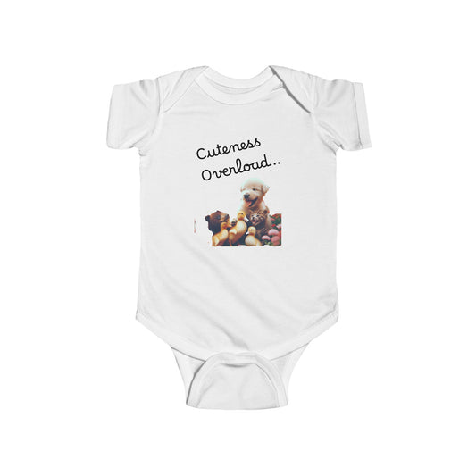 Infant puppy and teddy bear Jersey Bodysuit