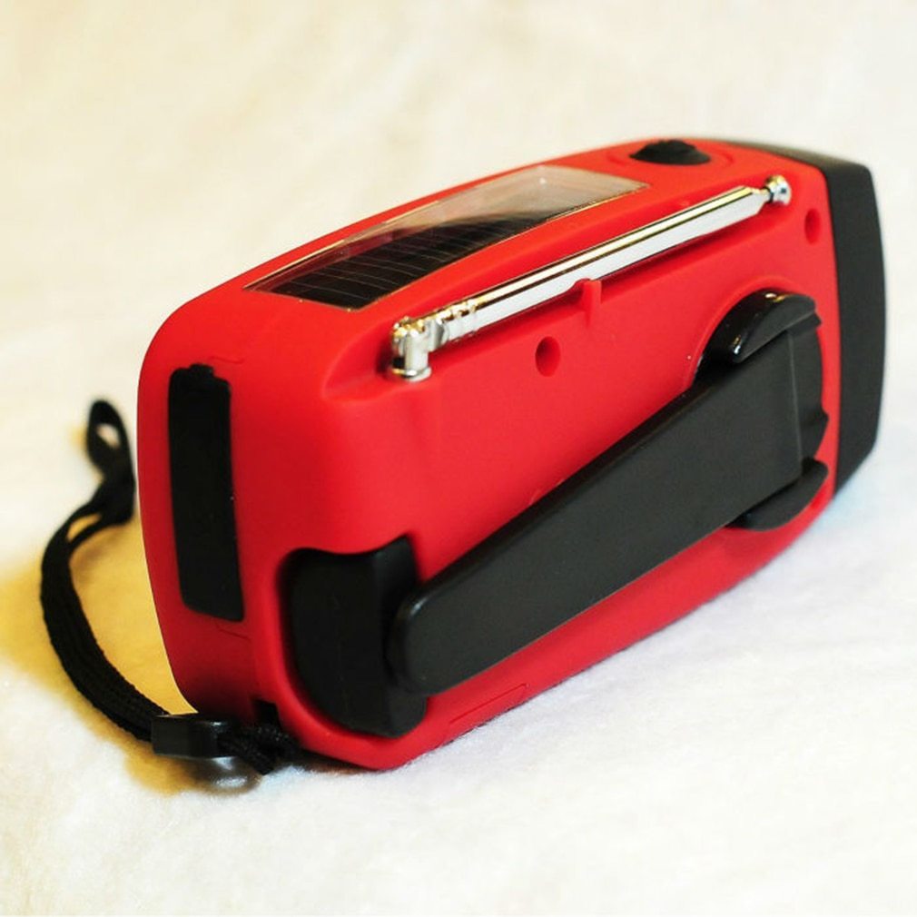 Outdoor- Solar hand crank USB charging radio flashlight