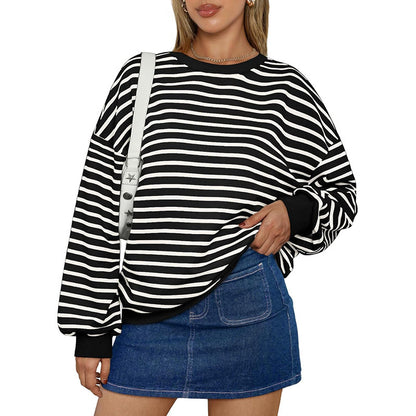 Hot Oversized sweater Loose Casual Striped