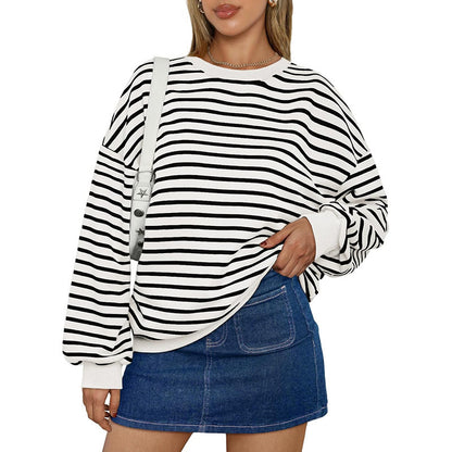 Hot Oversized sweater Loose Casual Striped