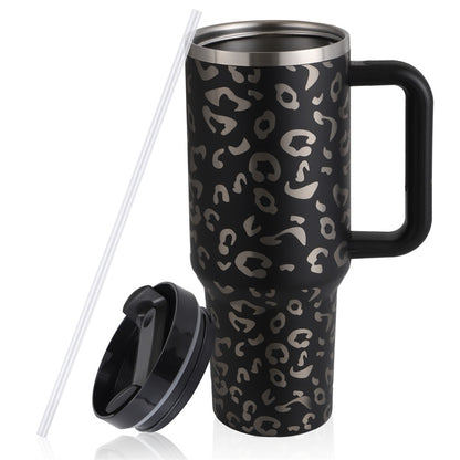 40oz Straw Coffee Mug With Handle Portable Car Stainless Steel Water Bottle Large Capacity Travel Bisphenol A Free Mug