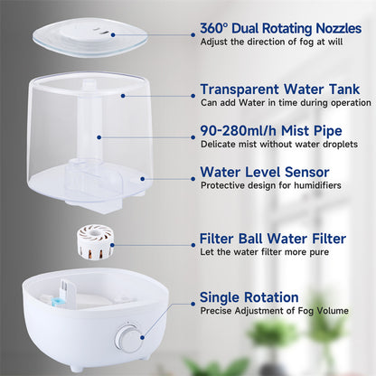 4L Mechanical Humidifier  Low Water Level Protection BPA Free