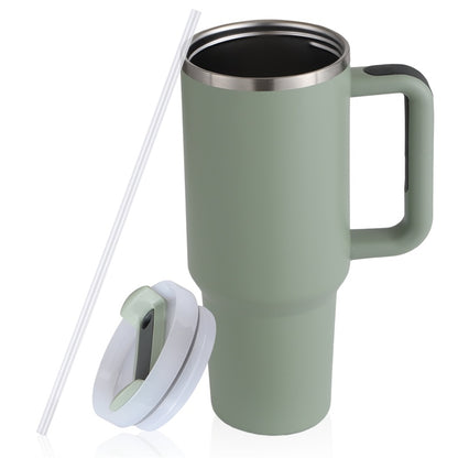 40oz Straw Coffee Mug With Handle Portable Car Stainless Steel Water Bottle Large Capacity Travel Bisphenol A Free Mug